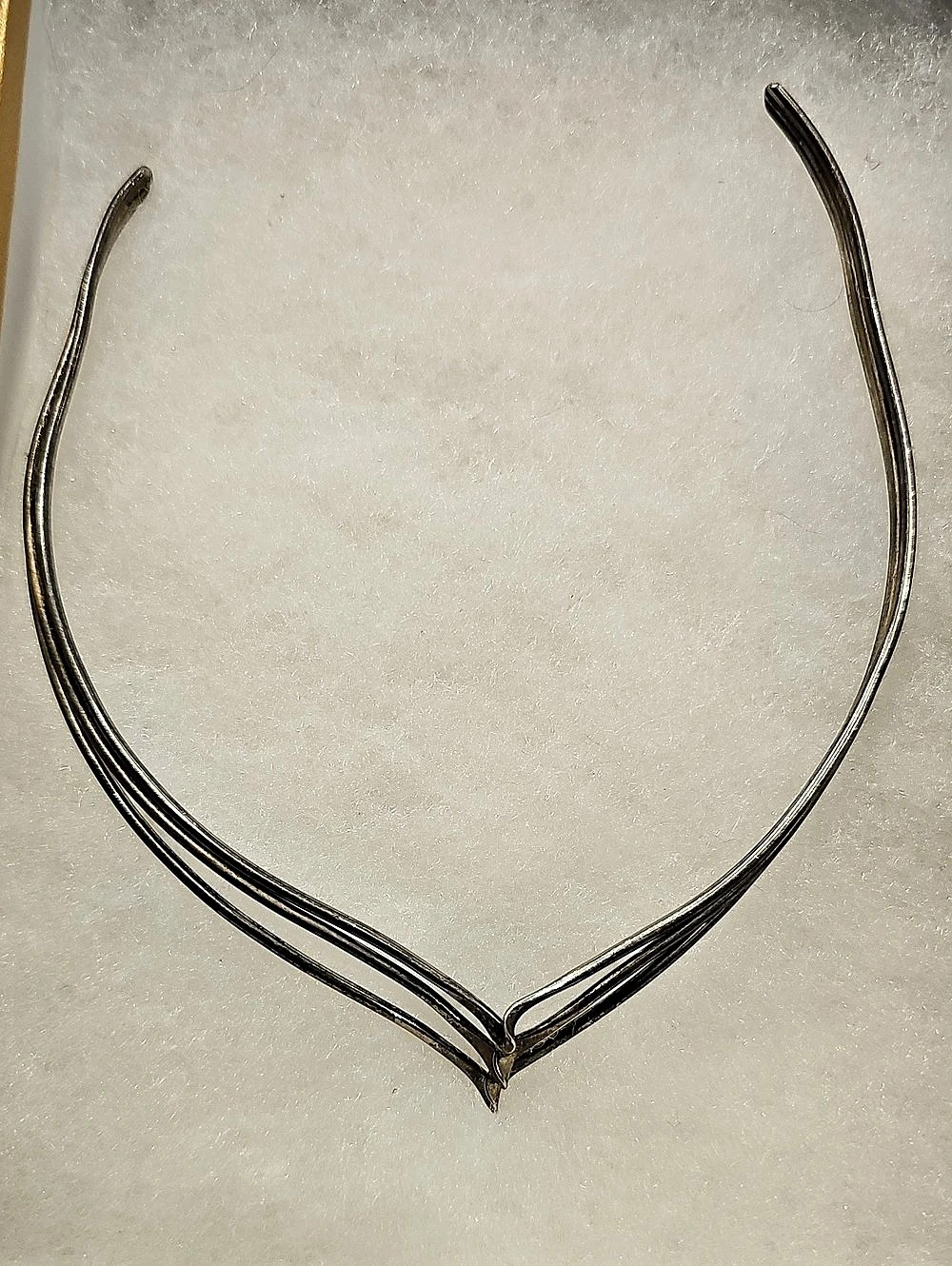 Vintage Mexican 925 Sterling Silver Multi-Strand Torc Collar Choker Necklace